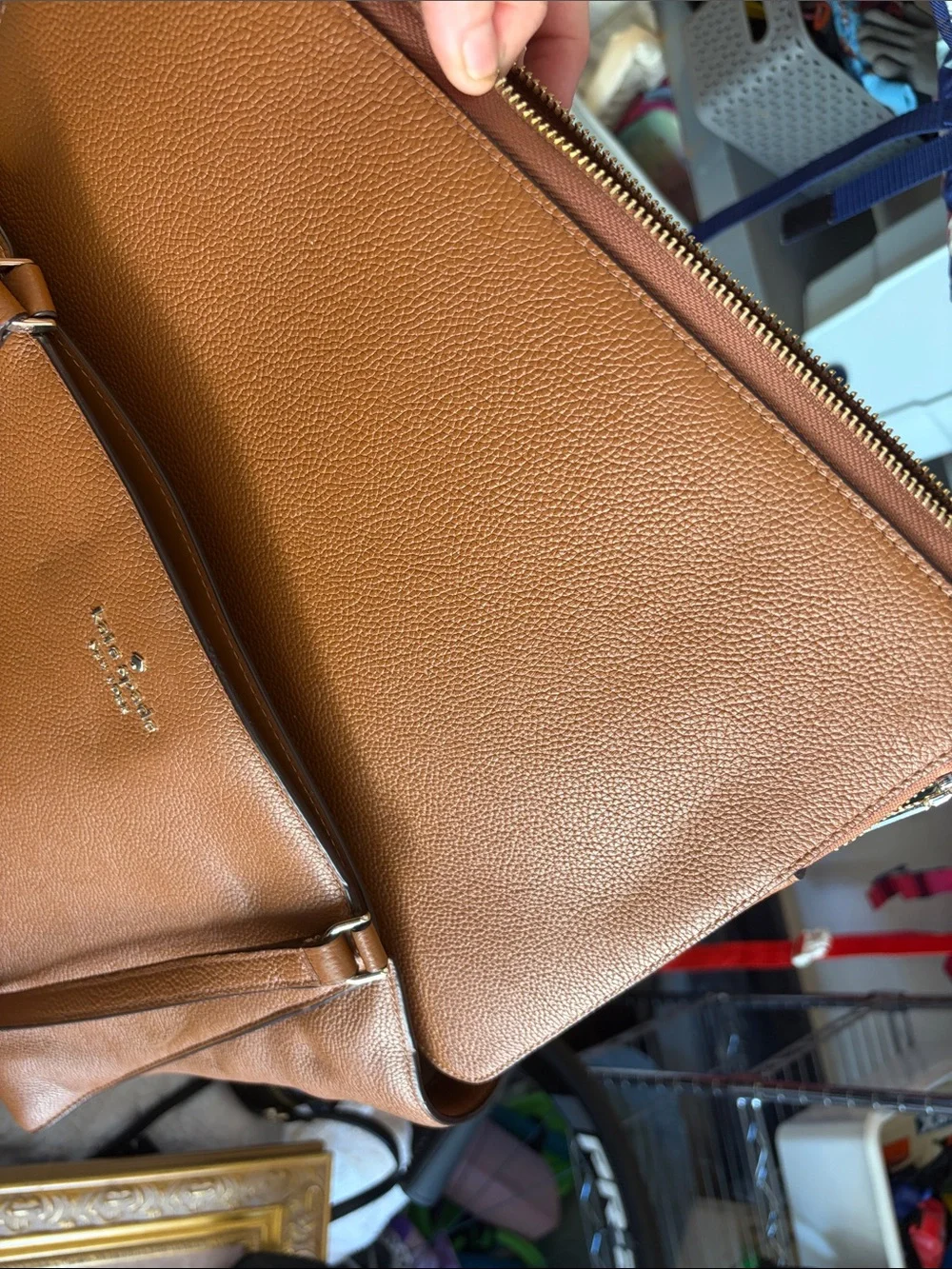 kate spade Tan Pebbled Leather Shoulder Tote